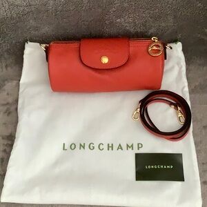 Longchamp Le Pliage Xtra S Leather Crossbody bag, Burnt Orange/Salmon Color